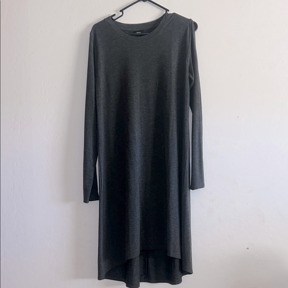 Dark Gray Long Sleeve Dress with slit on shoulders